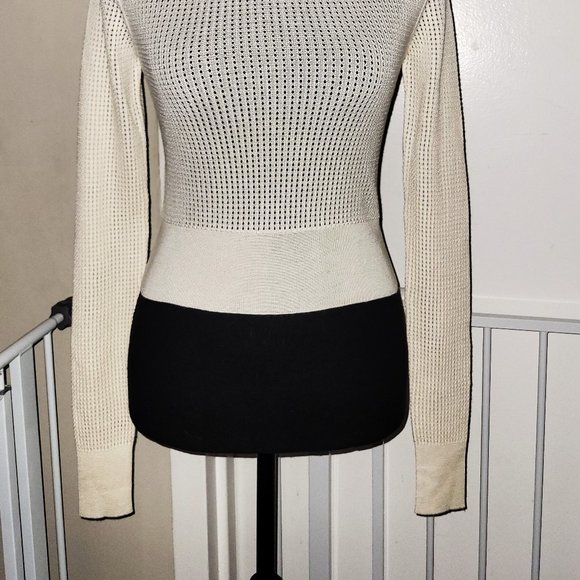 NWT! Miu Mui Cream Cashmere/Silk Cropped Waffle Sweater - EU 38 - Picture 2 of 5